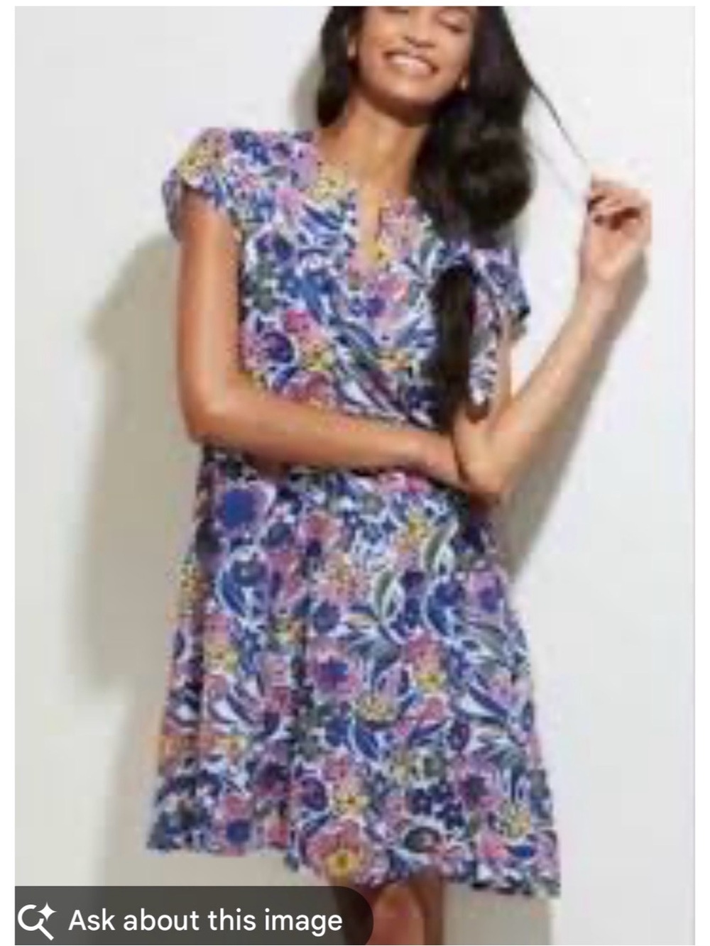 Floral Short Sleeve A-Line Dress in Multicolor